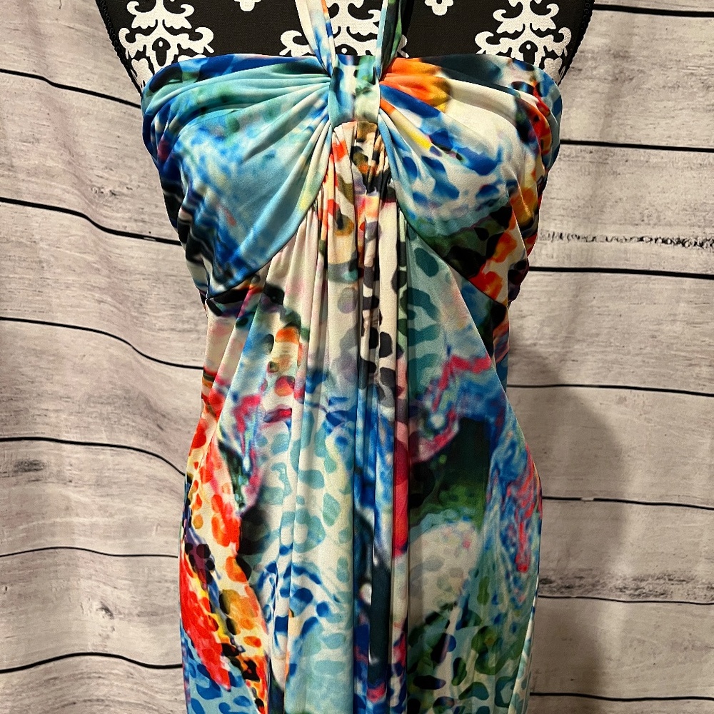 VENUS Maxi Dress size L Topical Bright Beach Cruise Pool Vacation - Picture 4 of 10
